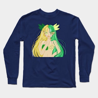 Anime Japanese cartoon style , pineapple girl Long Sleeve T-Shirt